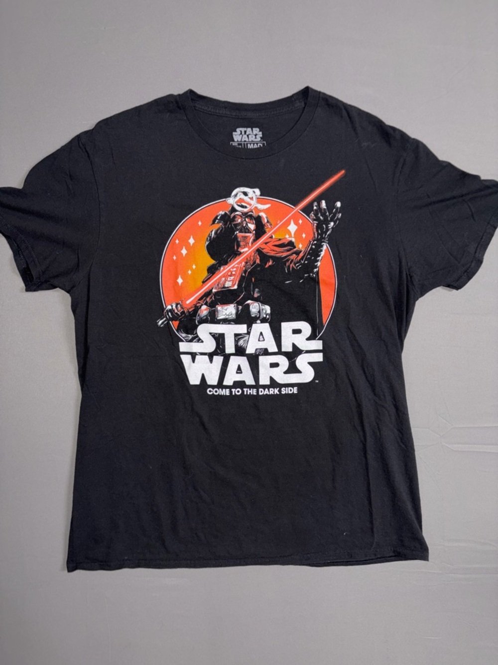 MAD Engine Black Star Wars Graphic Tee with Red Accent